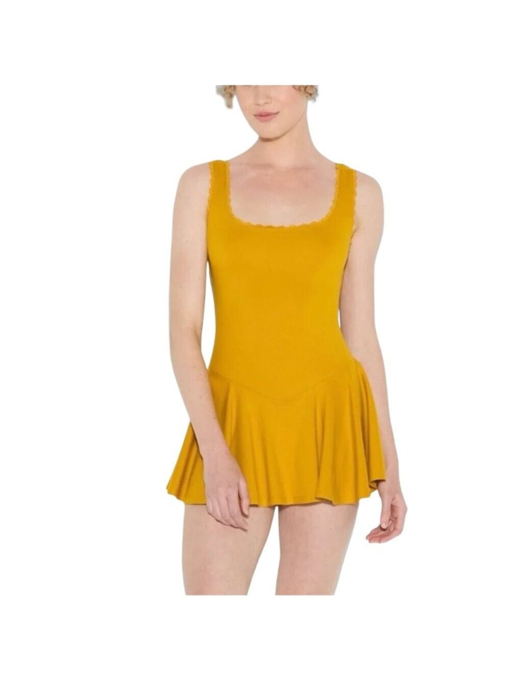 Wild Fable Active Skater Dress Yellow Size L With Attached Shorts
